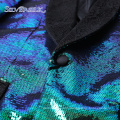 Adult Shawl Collar Reversible Sequins Jacket Men's Coats